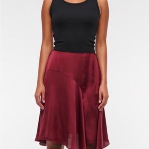 Abercrombie & Fitch Asymmetrical Burgundy Skirt